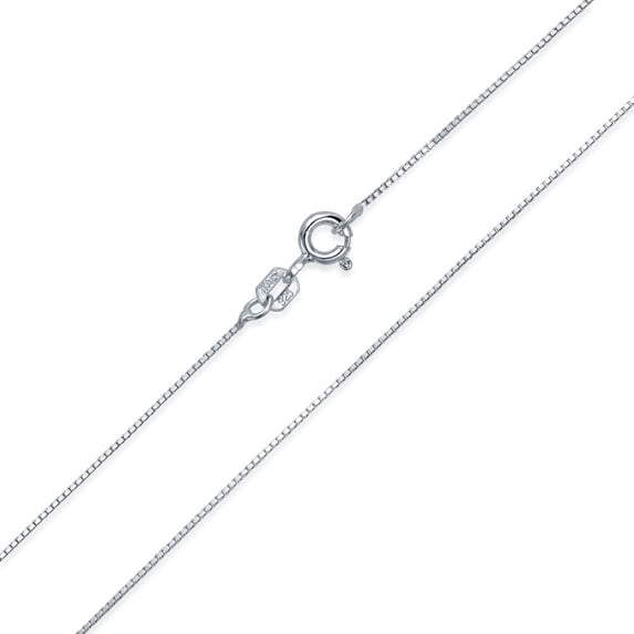 Bling Jewelry Womens Classic 1MM Thin Box Chain Necklace .925 Sterling Silver 16"