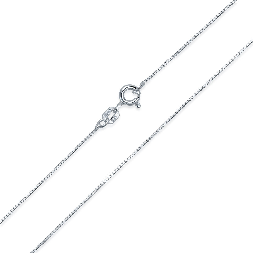 Bling Jewelry Womens Classic 1MM Thin Box Chain Necklace .925 Sterling Silver 16"