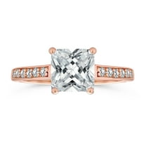 Bling Jewelry Womens 2.5CT CZ Square Solitaire Engagement Ring Pave Stone Band