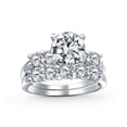 thumbnail image 1 of Bling Jewelry Womens Classic 3.5CT Round Brilliant Cut Cocktail Statement Ring with CZ Side Stones, 1 of 5