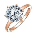 thumbnail image 1 of Bling Jewelry Womens Classic 3CT CZ Round Brilliant Cut Solitaire Engagement Ring Rose Gold Plated, 1 of 6