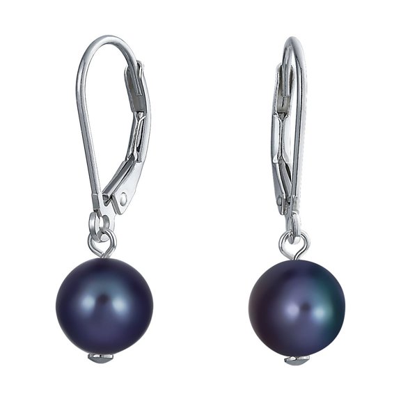 Bling Jewelry Womens Classic Black White Pink Pearl Drop Ball Earrings Sterling Silver Leverback