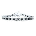 thumbnail image 1 of Bling Jewelry Womens Black White Simulated Gemstone CZ Tennis Bracelet Silver, 1 of 4
