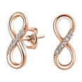 thumbnail image 1 of Bling Jewelry Womens Romantic Love Knot Symbol Infinity Stud Earrings Rose Gold Plated .925 Sterling Silver, 1 of 7
