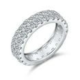 thumbnail image 1 of Bling Jewelry Womens Classic Bridal Two Row Pave CZ Eternity Band Ring Sterling Silver 5MM Wide, 1 of 5