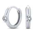 thumbnail image 1 of Bling Jewelry Womens Classic Dainty Round CZ Hoop Earrings in Sterling Silver Small Huggie Style, 1 of 4