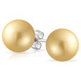 thumbnail image 1 of Bling Jewelry Womens Light Golden Yellow Simulated Pearl Drop Ball Earrings Sterling Silver 10MM, 1 of 6