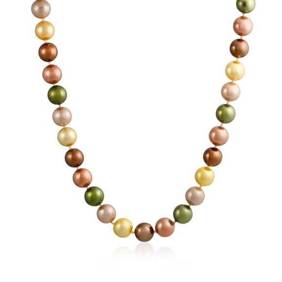 Bling Jewelry Womens Classic Multicolor Hand Knotted Simulated Pearl Strand Necklace 10MM