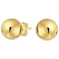 thumbnail image 1 of Bling Jewelry Womens Classic Smooth 14K Gold Drop Ball Earrings Various Sizes Push Back, 1 of 5