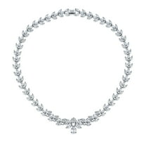 Bling Jewelry Womens Classic Vintage Bridal Marquise CZ Teardrop Collar Necklace