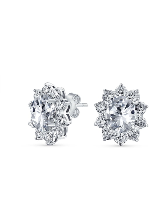 Womens Classic Vintage Crown 1.5 CT CZ Stud Earrings with Green Simulated Emerald