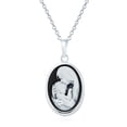 thumbnail image 1 of Bling Jewelry Womens Classic Vintage Style Blue Black White Cameo Pendant Necklace in Sterling Silver, 1 of 6