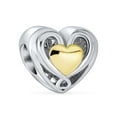 thumbnail image 1 of Bling Jewelry Womens Couples Love Knot Crystal Bead Charm Infinity Heart Two Tone Gold Sterling Silver, 1 of 3