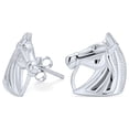 thumbnail image 1 of Bling Jewelry Womens Cowgirl Equestrian Horse-Head Stud Earrings Sterling Silver Western Jewelry, 1 of 5