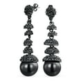 thumbnail image 1 of Bling Jewelry Womens Crystal Disc Ball Dangle Gemstone Earrings for Formal Holiday Party Black Teardrop, 1 of 4