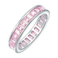 thumbnail image 1 of Bling Jewelry Womens Cubic Zirconia Cocktail Statement Ring: Emerald Cut Baguette CZ Eternity Band, 1 of 6