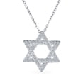 thumbnail image 1 of Bling Jewelry Womens Cubic Zirconia CZ Pave Judaica Star of David Pendant Necklace Sterling Silver, 1 of 5