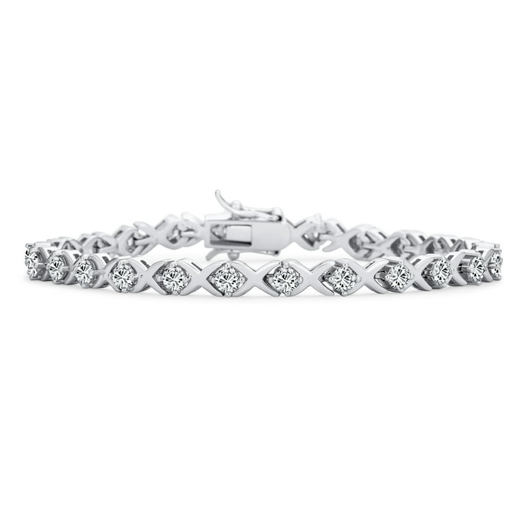 Bling Jewelry Womens Cubic Zirconia XO Tennis Bracelet for