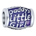 thumbnail image 1 of Bling Jewelry Womens .925 Sterling Silver Words Saying Fathers Love of Daughter Daddys Charm Bead for Bracelet, 1 of 3