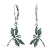 BLING JEWELRY Womens Dainty Butterfly Dragonfly Firefly Gemstone Inlaid Dangle Earrings Silver