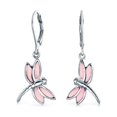 thumbnail image 1 of Bling Jewelry Womens Dainty Butterfly Dragonfly Firefly Gemstone Inlaid Dangle Earrings Silver, 1 of 4