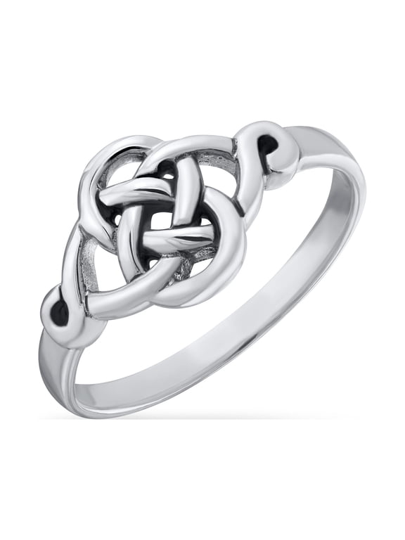 Womens Best Friend Celtic Love Knot Infinity Band Ring .925 Sterling Silver
