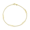 thumbnail image 1 of Bling Jewelry Womens Dainty Romantic Love Knot Multi Infinity Symbol Anklet Ankle Bracelet Gold Plated Sterling Silver Size 9 To 9.5 Inch, 1 of 5