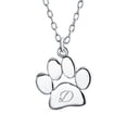 thumbnail image 1 of Bling Jewelry Womens Dainty Paw Print Pendant Necklace for Pets in Gold Plated Sterling Silver, 1 of 4