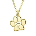 thumbnail image 1 of Bling Jewelry Womens Dainty Pet Paw Print Pendant Necklace Animal Jewelry Yellow Gold Plated Silver, 1 of 2