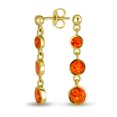 thumbnail image 1 of Bling Jewelry Womens  Dangle Gemstone Earrings with Opal and 14K Gold Plated Sterling Silver, 1 of 5