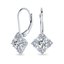 Bling Jewelry Womens Deco Style CZ Baguette Lever back Drop Earrings Prom Sterling Silver