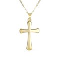 thumbnail image 1 of Classic Simple 14K Yellow Gold Holy Cross Pendant Necklace 16" Chain, 1 of 6