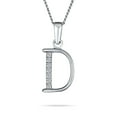 thumbnail image 1 of Bling Jewelry Womens D - Delicate Pave CZ Block Letter Alphabet Pendant Necklace Sterling Silver, 1 of 5