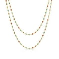 thumbnail image 1 of Bling Jewelry Womens Delicate Multi-Color Strand Necklace Evil Eye 14K Gold Plated Sterling Silver, 1 of 5