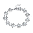 thumbnail image 1 of Bling Jewelry Womens White Created Opal Multi Daisy Charms Sation Link Bracelet Sterling Silver 7.5 Inch, 1 of 7