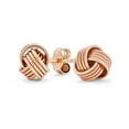 thumbnail image 1 of Bling Jewelry Womens Round Woven Twisted Rope Love Knot Ball Stud Earrings Rose Gold Plated Silver, 1 of 6