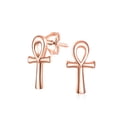 thumbnail image 1 of Bling Jewelry Womens Egyptian Ankh Cross Sterling Silver Small Stud Earrings, 1 of 5