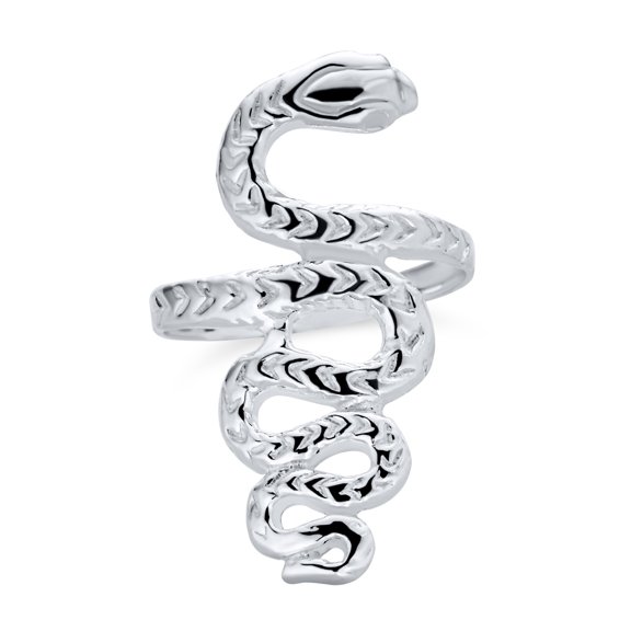Bling Jewelry Womens Egyptian Silver Ring: Reptile Stack Wrap Bypass Coil Band Sterling