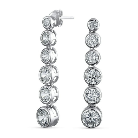 Bling Jewelry Womens Elegant Bridal Dangle Chandelier Earrings with CZ  Bubble Design