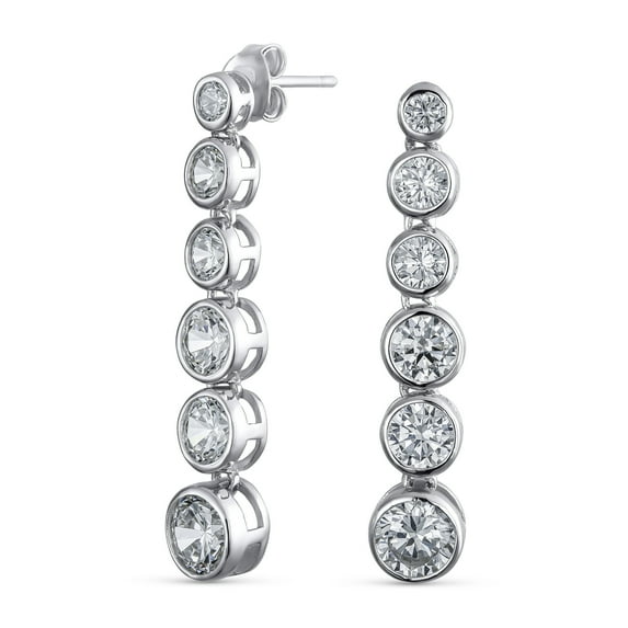 Bling Jewelry Womens Elegant Bridal Dangle Chandelier Earrings with CZ Bubble Design