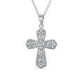 thumbnail image 1 of Bling Jewelry Womens Elegant Bridal Necklace with Cubic Zirconia Cross Pendant in Sterling Silver, 1 of 5