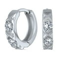 thumbnail image 1 of Bling Jewelry Womens Elegant CZ Hoop Earrings Criss Cross OXOX Huggie Sterling Silver for Men, 1 of 4