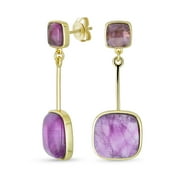 BLING JEWELRY Womens Elegant Dangle Gemstone Earrings with Purple Amethyst in Gold Plated