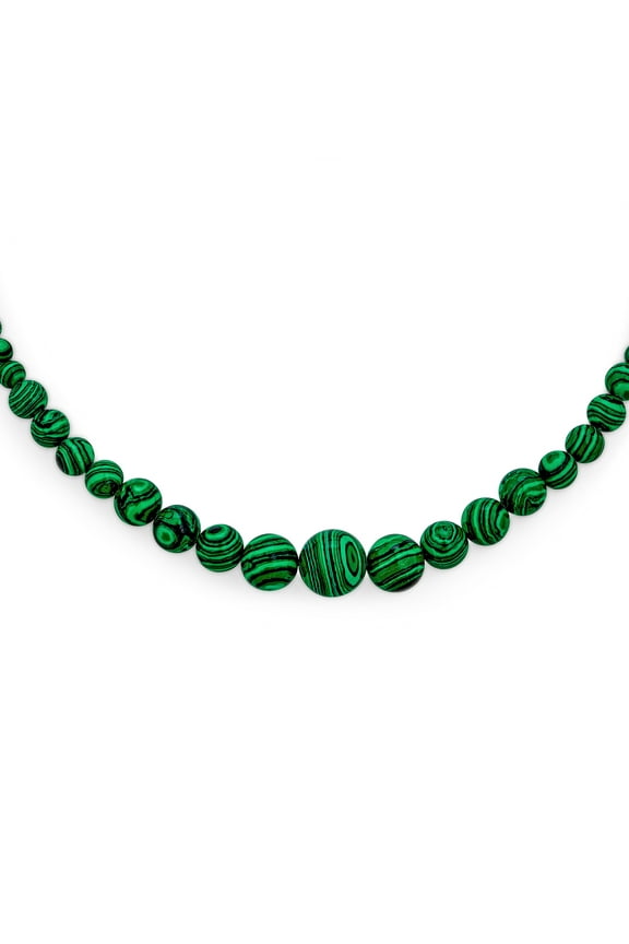 Womens Elegant Graduated Semi-Precious Gemstone Bead Strand Necklace 16-18 Inch