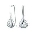 thumbnail image 1 of Bling Jewelry Womens Etched Puffed Raindrop Teardrop Earrings Fishhook Sterling Silver 1.5 Inch, 1 of 5