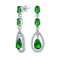 thumbnail image 1 of Bling Jewelry Womens Fashion Art Deco Wedding Gemstone Dangle Chandelier Earrings Silver Plated, 1 of 5