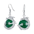 thumbnail image 1 of Bling Jewelry Womens Rainbow Dangle Gemstone Earrings with Opalite Round Ball and Dragon Design, 1 of 4