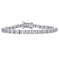 thumbnail image 1 of Bling Jewelry Womens Fancy Alternating Bars & 20CTW Princess Cut Cubic Zirconia Tennis Bracelet Silver Plated 7 Inch, 1 of 4