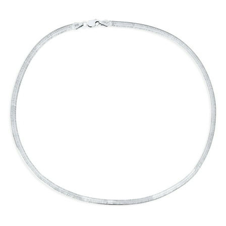 Bling Jewelry Womens Flat Flexible 14k Gold Overlay Sterling Silver Chain Necklace Made Italy 16-24"