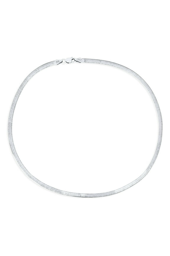 Womens Flat Flexible 14k Gold Overlay Sterling Silver Chain Necklace Made Italy 16-24"